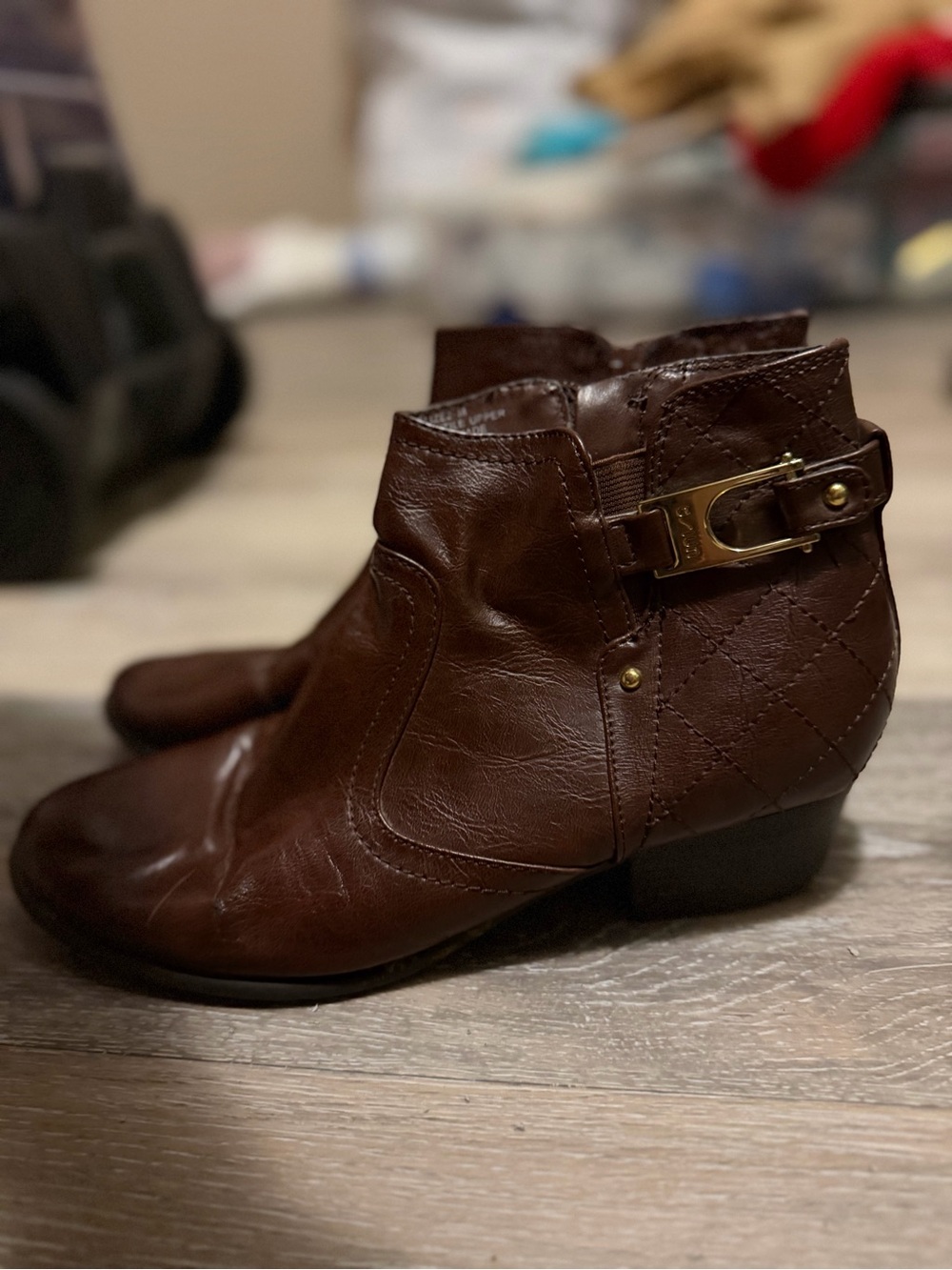 Cute Brown Buckle Booties